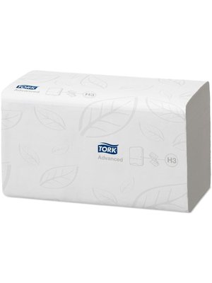 Листові паперові рушники Tork Advanced Soft Singlefold Z-складання,білі, 2 шари, 250 шт, 23х24,8 см 290163 фото