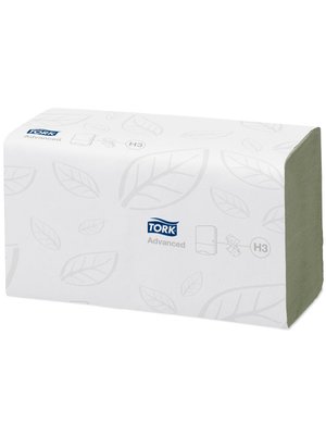 Листовые бумажные полотенца Tork Advanced Singlefold Z-сложения, зеленые, 2 слоя, 250 шт, 23х24,8 см 290179 фото
