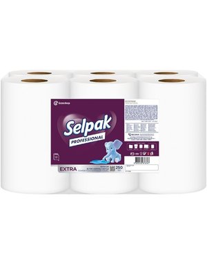 Бумажное полотенце Selpak Professiona целюлозное с центральной вытяжкой, 1 слой, 140 м, 9 рул/упаковка (1шт/ящ) 05598 фото