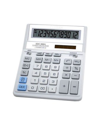 Калькулятор Citizen SDC-888 ХWH, 12 разрядов, бело-серый SDC-888 XWH фото
