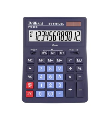 Калькулятор Brilliant BS-8888DBL, 12 розрядів BS-8888DBL фото