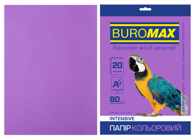 Бумага цветная INTENSIVE, фиолет., 20 л., А4, 80 г/м² BM.2721320-07 фото