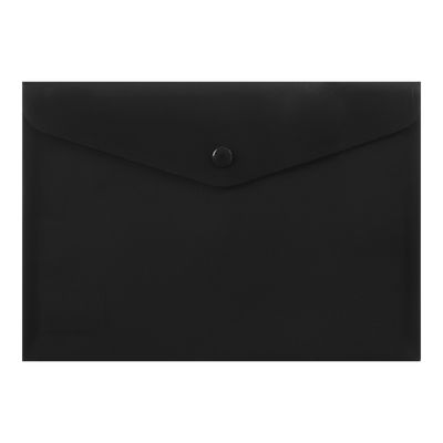Папка-конверт, на кнопке, А4, матовый пластик, черная BM.3925-01 фото