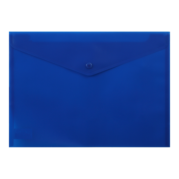 Папка-конверт, на кнопке, А4, матовый пластик, синяя BM.3925-02 фото