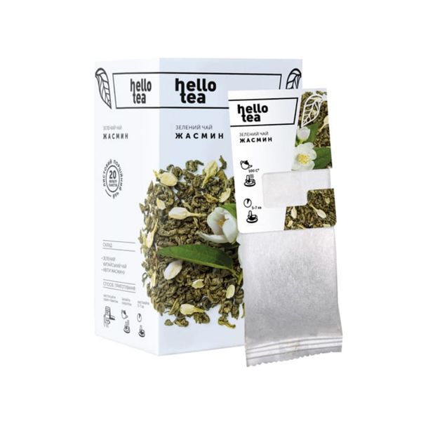 Чай пакетований Hello tea Зелений з жасмином 20 пак 50145 фото