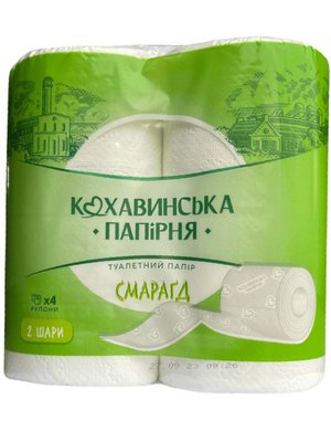 Туалетний папір Кохавинка "Смарагд", 2 шари, 165 лист, 4 рул/упаковка 51023 фото