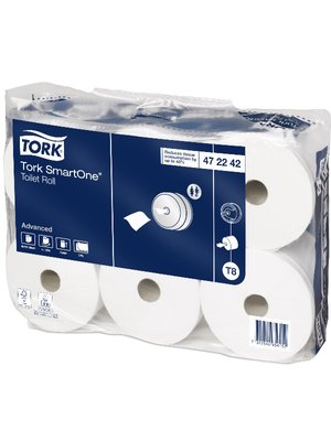 Туалетная бумага Tork SmartOne в рулонах, 2 слоя, 207 м, 8 рул/упаковка (6 шт/ящ) 472242 фото