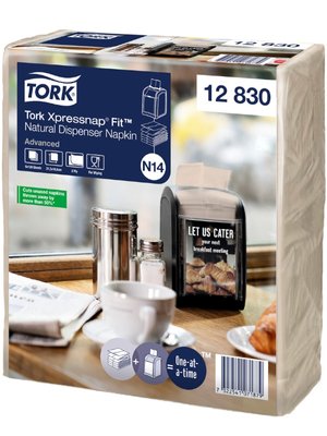 Салфетки для диспенсеров Tork Xpressnap Fit Advanced, крафтовые, 2 слоя, 720 шт/упаковка 12830 фото