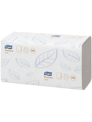 Листовые узкопанельные полотенца Tork Xpress Premium Soft сложения Multifold, белые, 2 слоя, 110 шт, 21х34 см 100288 фото