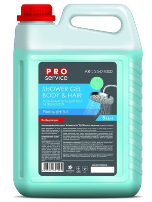 PRO Гель-шампунь для тіла та волосся "М'ята", 5л, (4шт/ящ) 25474000 фото