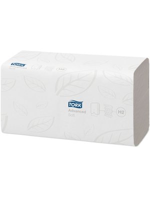 Листовые узкопанельные полотенца Tork Xpress Advanced Soft сложения Multifold, белые, 2 слоя, 136 шт, 21х34 см 120288 фото