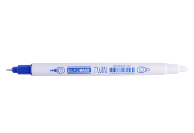 Ручка-корректор капілярная TWIN, 0,5 мм/3,0 мм, синие чернила BM.8303-01 фото