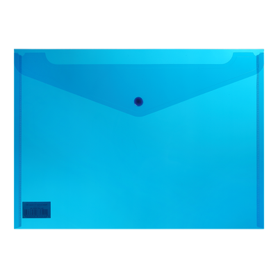 Папка-конверт, на кнопке, А4, глянцевый полупроз.пластик, синяя BM.3926-02 фото