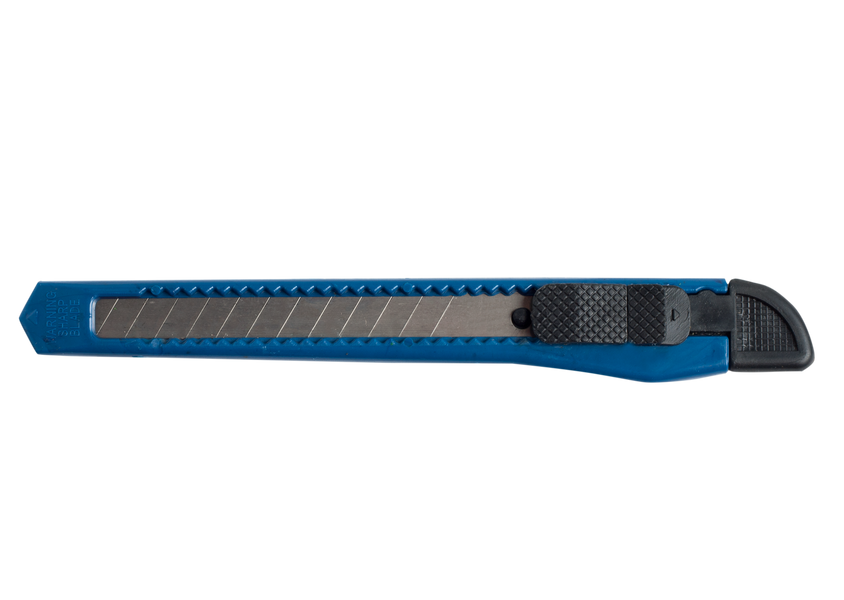 Нож канцелярский, JOBMAX, 9 мм, пластиковый корпус, синий BM.4635 фото