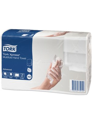 Листовые узкопанельные полотенца Tork Xpress Advanced сложения Multifold, белые, 2 слоя, 190 шт 471117 фото