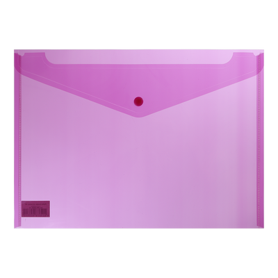 Папка-конверт, на кнопке, А4, глянцевый полупроз.пластик, розовая BM.3926-10 фото