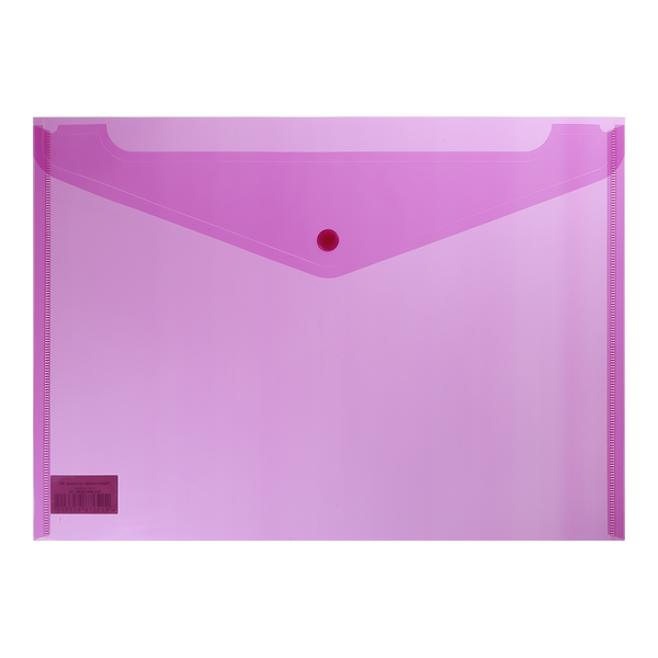 Папка-конверт А4 на кнопці, прозора, рожевий BM.3926-10 фото