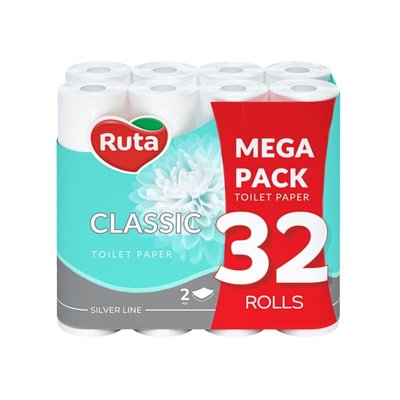 Туалетний папір Ruta Classic, 2 шари, 32 рул/упаковка 92670 фото
