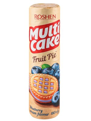 Печиво-сендвіч Roshen Multicake з начинкою чорниця-крем 180 г 39777 фото