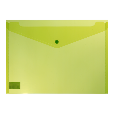 Папка-конверт, на кнопке, А4, глянцевый полупроз.пластик, салатовая BM.3926-15 фото