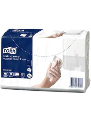 Листовые узкопанельные полотенца Tork Xpress Universal сложения Multifold, белые, 2 слоя, 190 шт 471146 фото