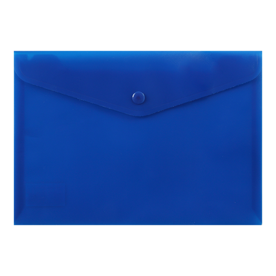 Папка-конверт, на кнопке, А5, матовый полупрозр.пластик, синяя BM.3935-02 фото