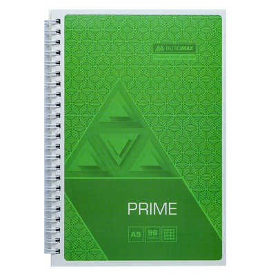 Тетрадь для записей PRIME, А5, 96 л., клетка, картонная обложка, салатовая BM.24551101-15 фото