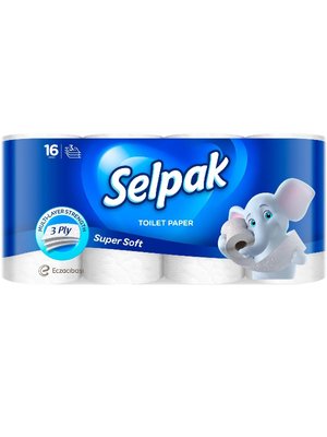 Туалетная бумага SELPAK белая, 16 рул/упаковка (3шт/ящ) 34546 фото