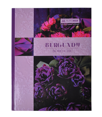 Книга обліку "BOHO CHIC" 96 арк/кліт.оф.(тв. лам. обкл), А4, фіолетовий BM.2400-207 фото