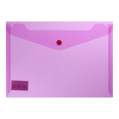 Папка-конверт, на кнопке, А5, глянцевый прозрачный пластик, розовая BM.3936-10 фото