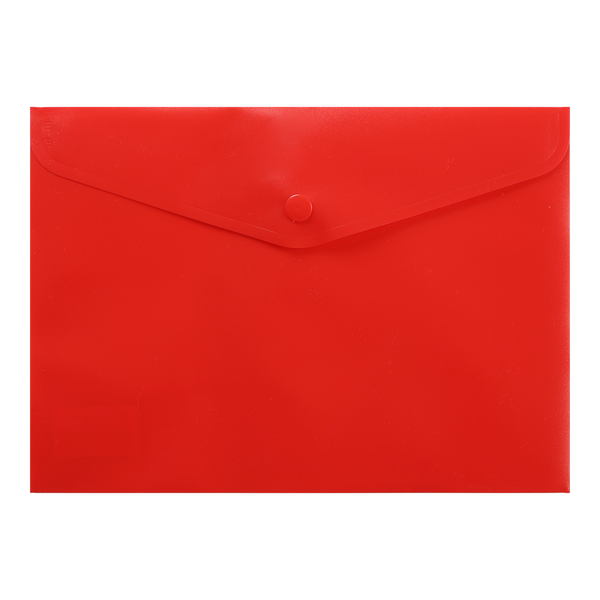 Папка-конверт, на кнопке, А5, матовый полупрозр.пластик, красная BM.3935-05 фото