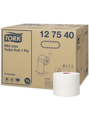Туалетная бумага Tork Universal в миди-рулонах, белая, 1 слой, 135 м, 1 рул/упаковка 127540 фото