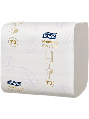 Туалетная бумага Tork Premium Extra Soft в листах, 2 слоя, 252 шт, белая 114276 фото