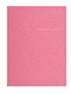 Зошит на пруж. Barocco А4, 80 арк, кл., рожевий, пласт.обкл. BM.2446-610 фото