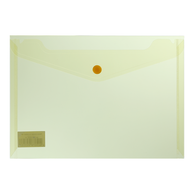 Папка-конверт, на кнопке, А5, глянцевый прозрачный пластик, желтая BM.3936-11 фото