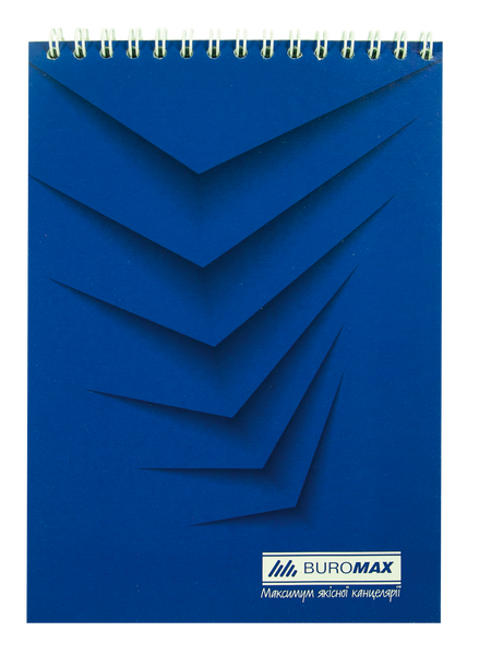 Блокнот на пружині зверху , А-5, 48 арк, "Monochrome" клітинка, JOBMAX, картонна обкладинка, синій BM.2474-02 фото