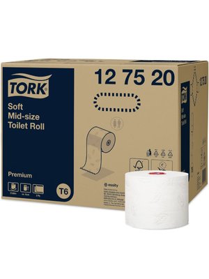 Туалетная бумага Tork Premium Soft в миди-рулонах, белая, 2 слоя, 90 м, 1 рул/упаковка 127520 фото