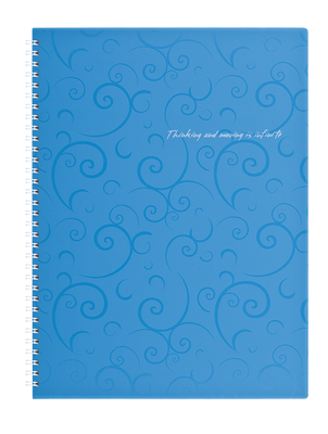 Тетрадь для записей BAROCCO, А4, 80 л., клетка, пластиковая обложка, голубая BM.2446-614 фото