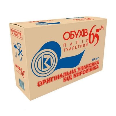 Туалетная бумага Обухов 65 м, 48 рул/упаковка 30017 фото