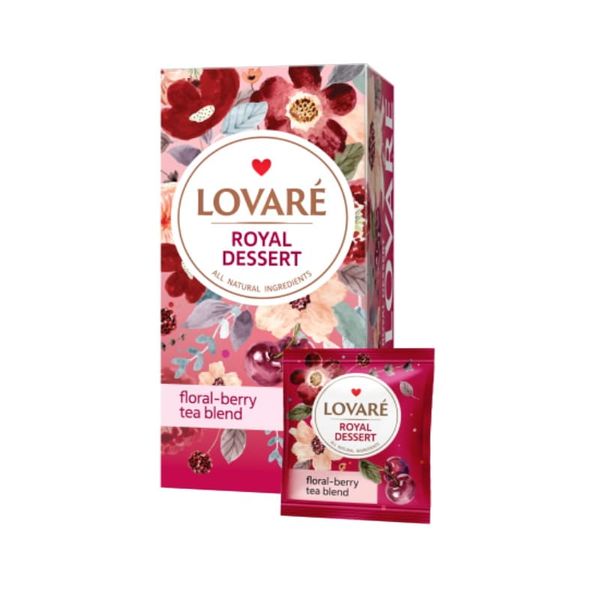 Чай каркаде+ягоди Lovare «Королівський десерт» 24 пакети 71123 фото