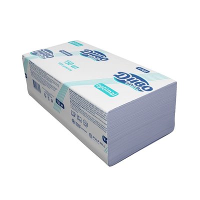 Рушники паперові Диво Бізнес Optimal V-складання, білі, 2 шари, 150 шт 37979 фото