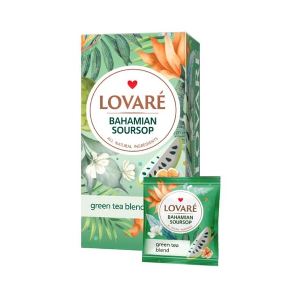 Чай зелений квітковий Lovare «Багамський саусеп» 24 пакети 76012 фото