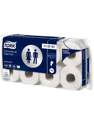 Туалетний папір Tork Advanced в стандартних рулонах, білий, 2 шари, 30 м, 8 рул/упаковка 110767 фото