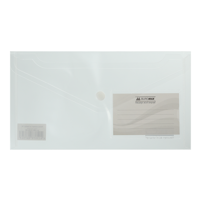Папка-конверт TRAVEL, на кнопке, DL, глянцевый прозрачный пластик, прозрачная BM.3938-00 фото
